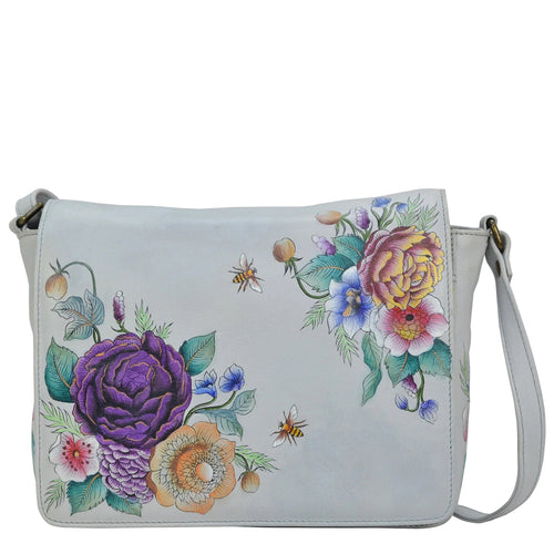 Anuschka Floral Charm Flap Crossbody