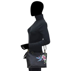 Anuschka Hummingbird Black Medium Tote