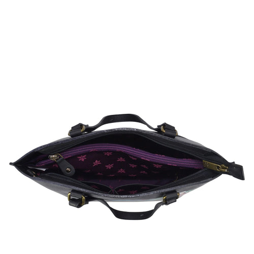Anuschka Hummingbird Black Medium Tote