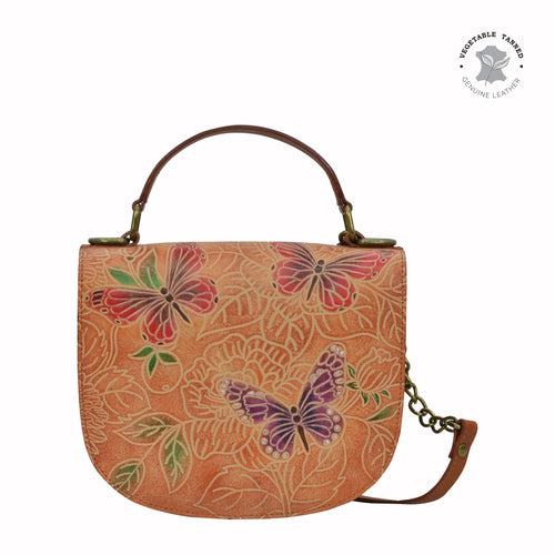 Anuschka Tooled Butterfly Multi Flap Crossbody