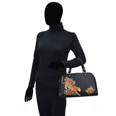 Anuschka Enigmatic Leopard Wide Organizer Satchel