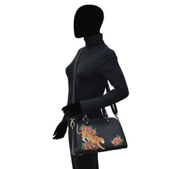 Anuschka Enigmatic Leopard Wide Organizer Satchel