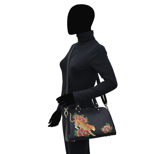 Anuschka Enigmatic Leopard Wide Organizer Satchel