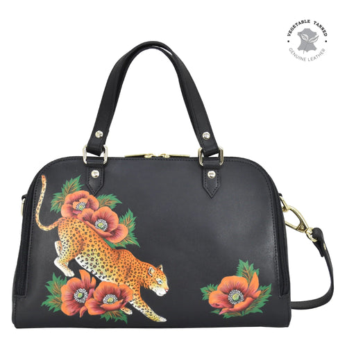 Anuschka Enigmatic Leopard Wide Organizer Satchel