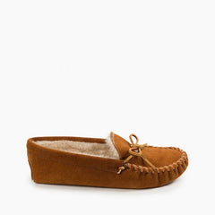 Minnetonka Pile Lined Softsole Moccasin - Brown