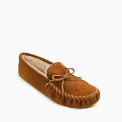 Minnetonka Pile Lined Softsole Moccasin - Brown