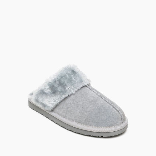 Minnetonka Chesney Scuff Slipper - Ice Gray