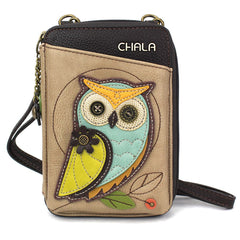 Owl Wallet Crossbody - Taupe