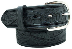 1.5" Oak Leaf Embossed Skirting Leather Western Belt