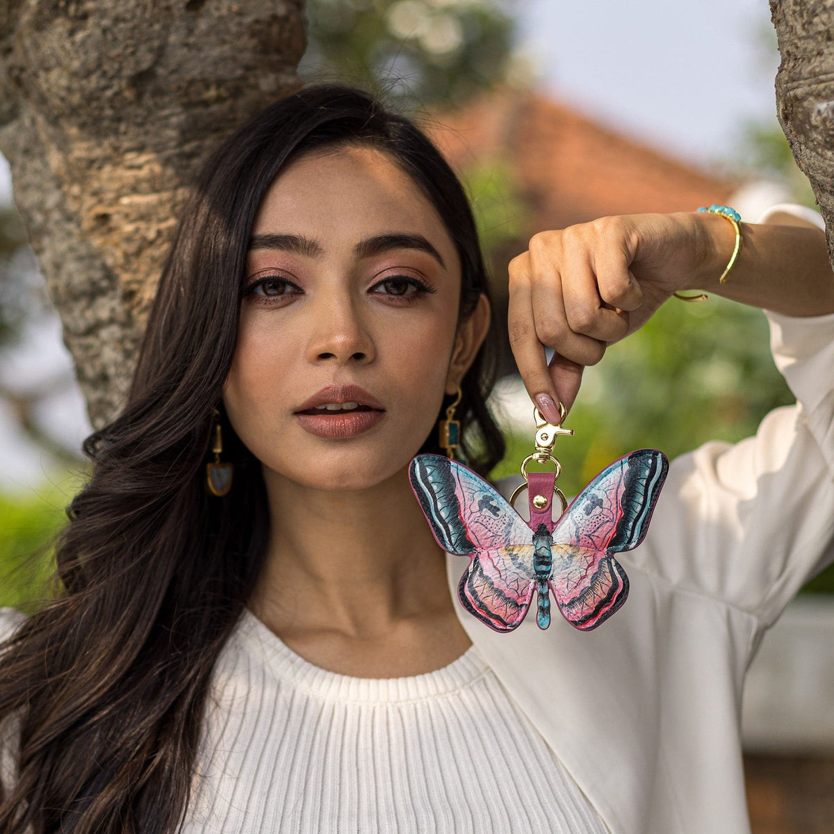 Anuschka Butterfly Melody Pink Bag Charm The Covered Bridge and Leather Shop