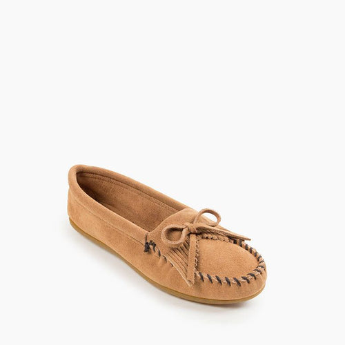 Minnetonka Kilty Moccasin - Taupe