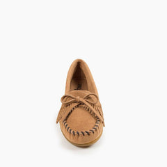 Minnetonka Kilty Moccasin - Taupe