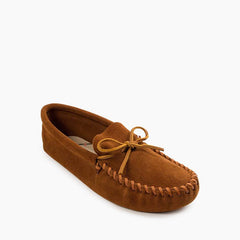 Minnetonka Leather Laced Soft Sole - Brown