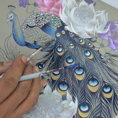 Anuschka Regal Peacock Key Zip Case