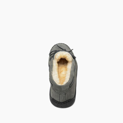 Minnetonka Sheepskin Hardsole Slipper - Grey