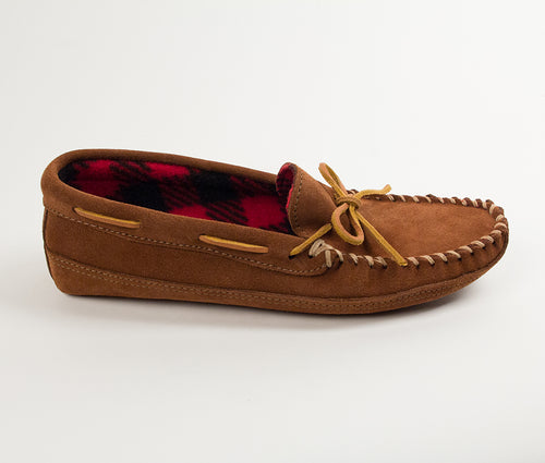 Minnetonka Double Bottom Fleece Slipper - Brown