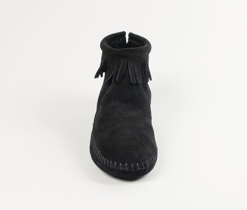 Minnetonka Back Zip Softsole Boot - Black
