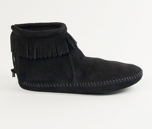 Minnetonka Back Zip Softsole Boot - Black