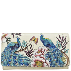 Anuschka Pretty Peacock Flap Wallet