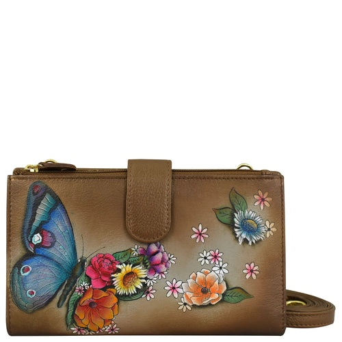 Anuschka Butterfly Blooms Bronze Cell Phone Case and Wallet