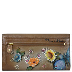 Anuschka Butterfly Blooms Bronze Three Fold Wallet