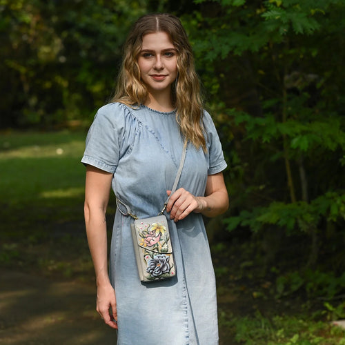 Anuschka Ethereal Garden Crossbody Phone Case