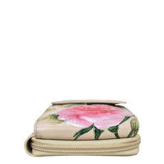 Anuschka Tooled Rose Almond Crossbody Phone Case