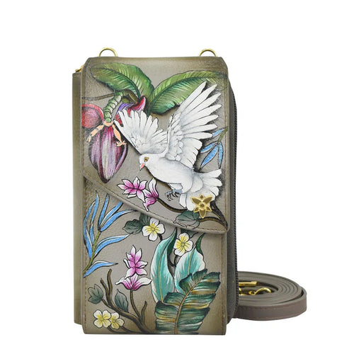 Anuschka Wings of Peace Crossbody Phone Case