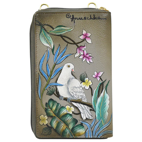 Anuschka Wings of Peace Crossbody Phone Case