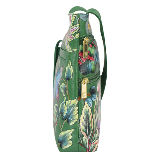 Anuschka Dancing Leaves Double Zip Crossbody