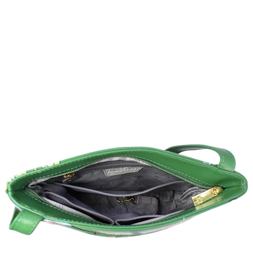 Anuschka Dancing Leaves Double Zip Crossbody