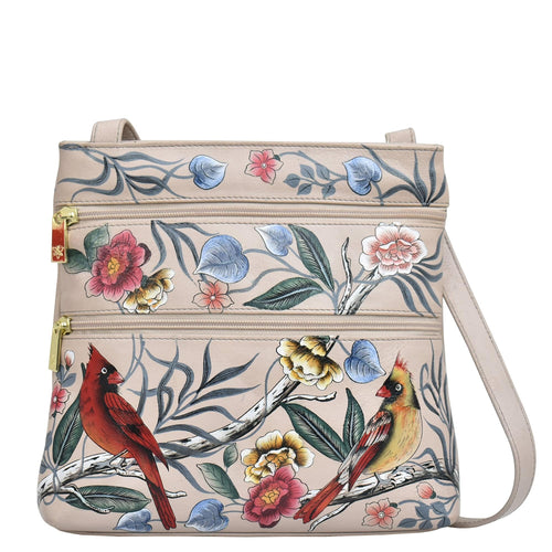 Anuschka Cardinal Family Double Zip Crossbody