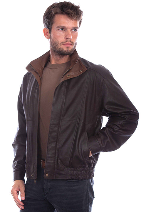 Men's Double Collar Leather Jacket