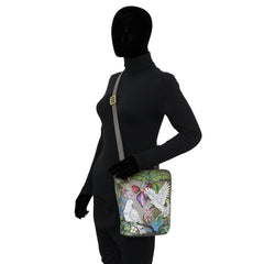Anuschka Wings of Peace Side Zip Crossbody