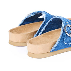 Minnetonka Women's Georgine Sandal - Blue Denim