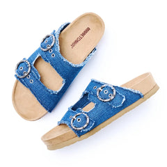 Minnetonka Women's Georgine Sandal - Blue Denim