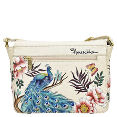 Anuschka Pretty Peacocks Flap Crossbody