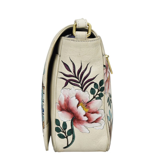 Anuschka Pretty Peacocks Flap Crossbody