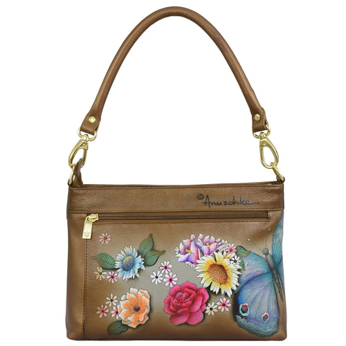 Anuschka Butterfly Blooms Bronze Shoulder Organizer