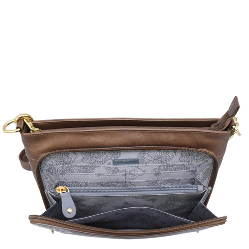 Anuschka Butterfly Blooms Bronze Shoulder Organizer