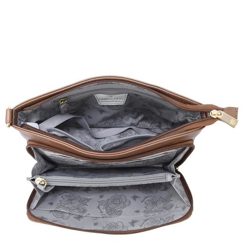 Anuschka Butterfly Blooms Bronze Shoulder Organizer