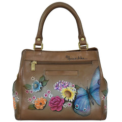 Anuschka Butterfly Blooms Bronze Satchel