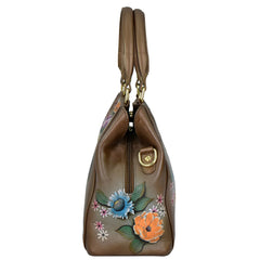 Anuschka Butterfly Blooms Bronze Satchel