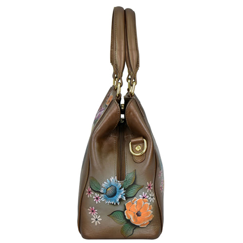 Anuschka Butterfly Blooms Bronze Satchel