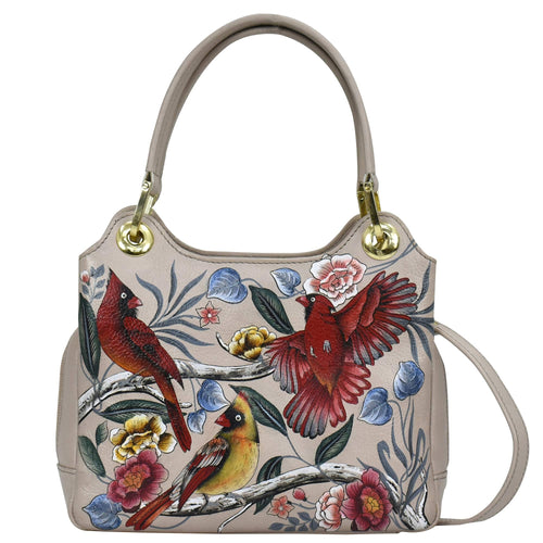 Anuschka Cardinal Family Satchel with Crossbody Strap