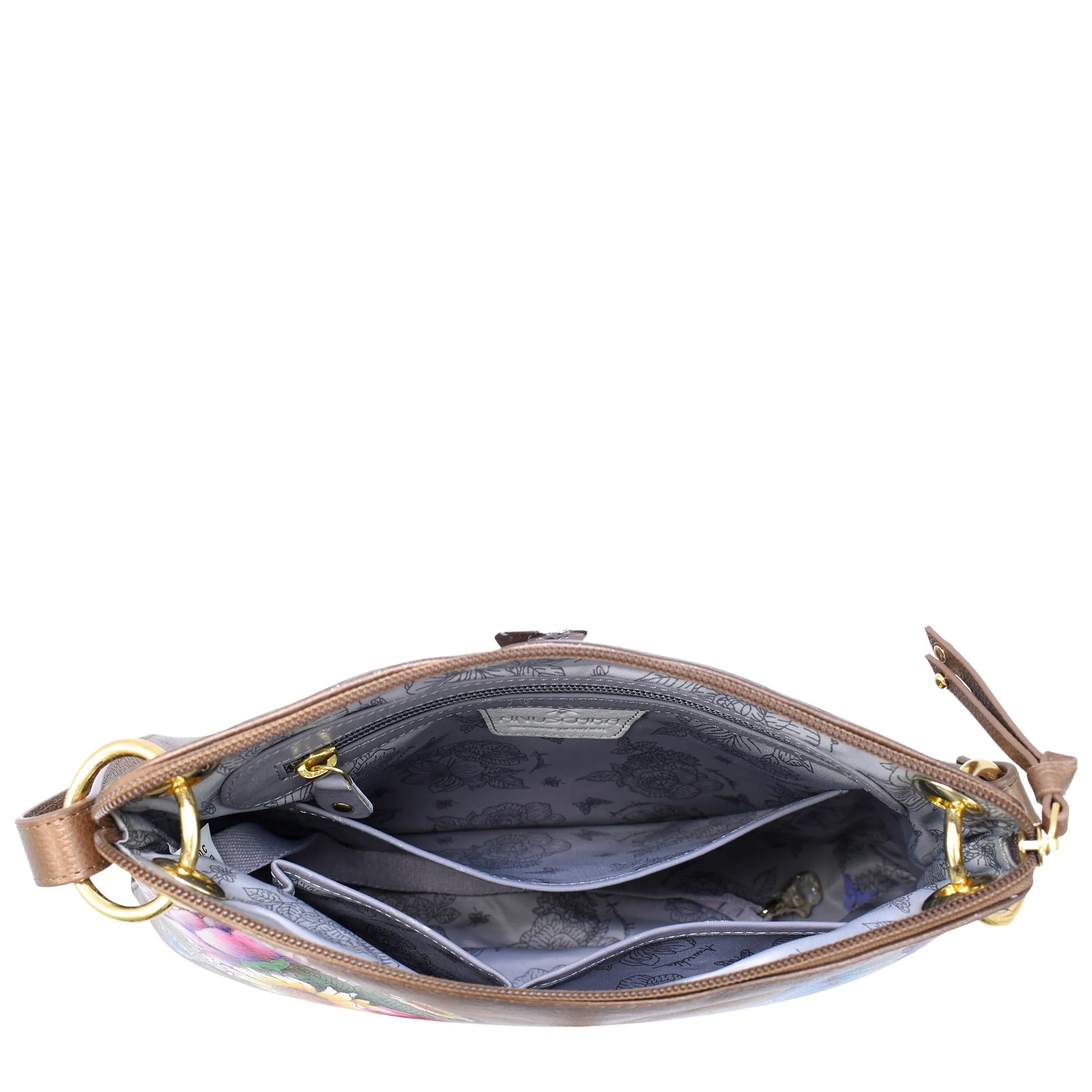 Anuschka Butterfly Blooms Bronze Crossbody Sling Bag – The