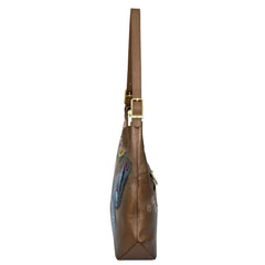 Anuschka Butterfly Blooms Bronze Slip Shoulder Hobo