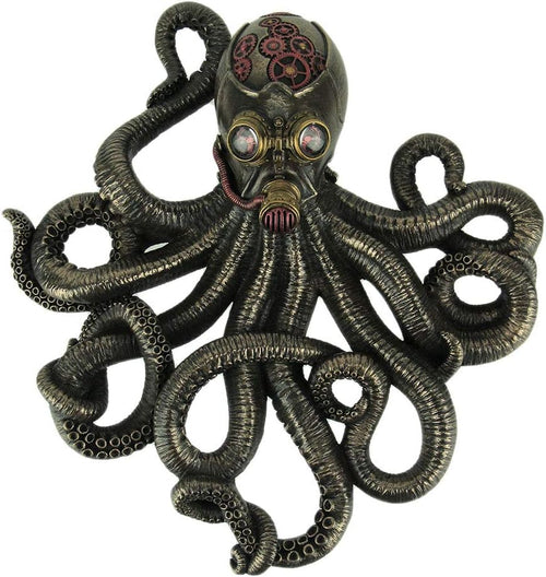 Steampunk Rebreather Octopus Wall Plaque