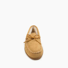 Minnetonka Pile Lined Hardsole Slipper - Tan