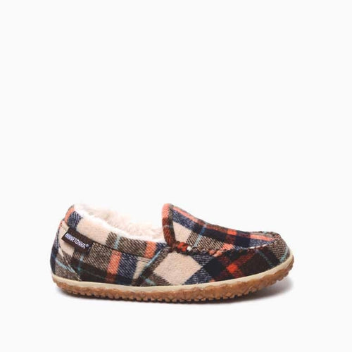 Minnetonka Tempe Moccasin - Brown Autumn Plaid